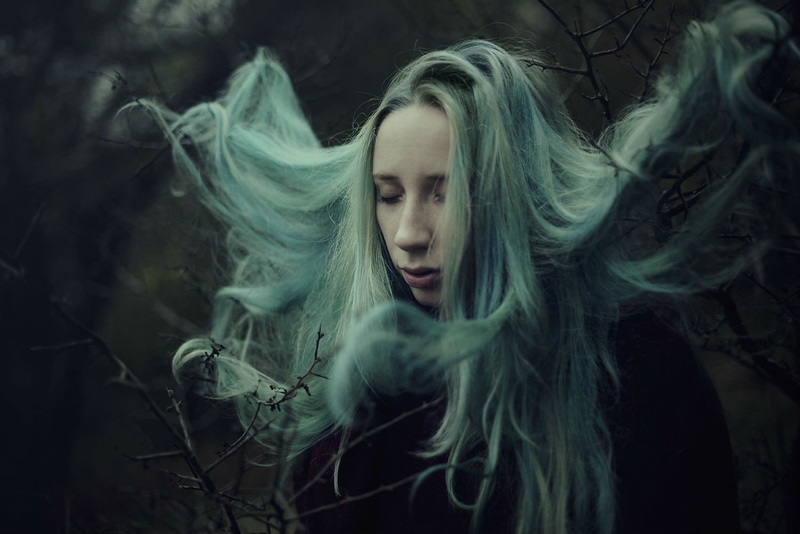 woodland, headshot, mystery, long hair, women, fantasy art, portrait, young adult, beauty, sadness, teenager, forest, hairstyle, one person, spooky, young women
