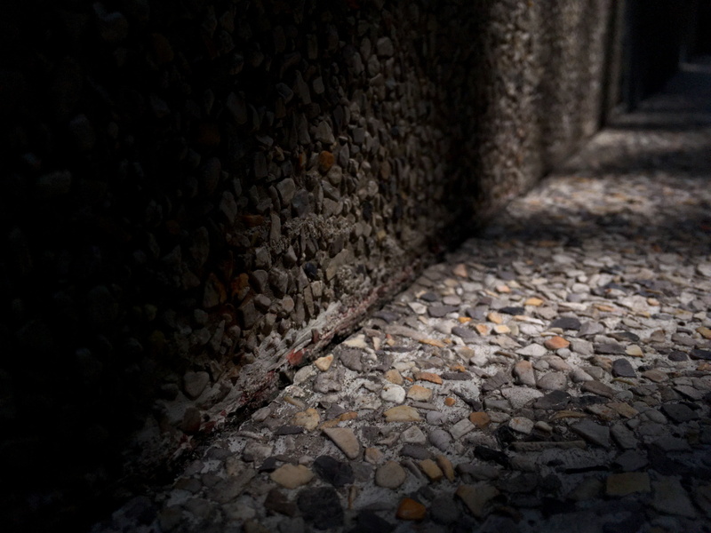 wall - building feature, outdoors, plant part, stone wall, architecture, sidewalk, wall, solid, close-up, rocky road, the darkness, no people, rock, street