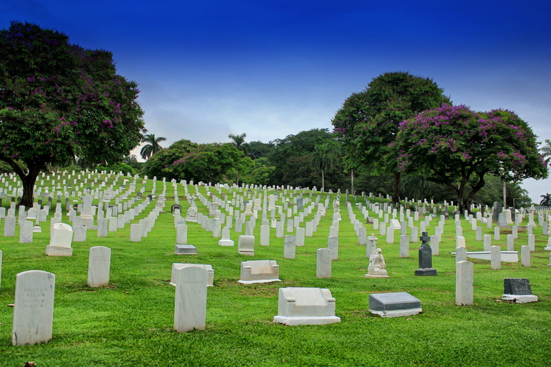 tombstone, no people, Panama, sky, outdoors, grave, history, Cemetery, large group of objects, religion, plant, outside, Headstones, memorial, trees, Graves