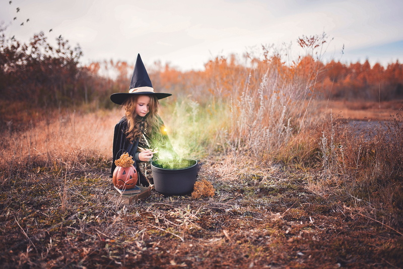 fall, nature, brewing, 5K, one person, cowboy hat, spell, childhood, girl, outdoors, landscape, full length, child, day, costume, tree, land, magic, trick or treat