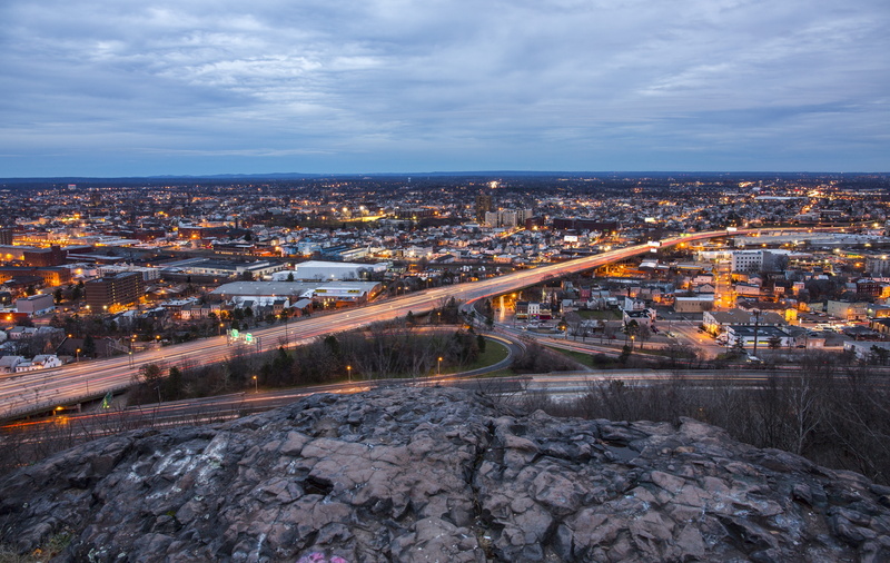building, history, road, illuminated, view, scenic, outdoors, high angle view, city skyline, urban, paterson, structure, connection, transportation, outdoor