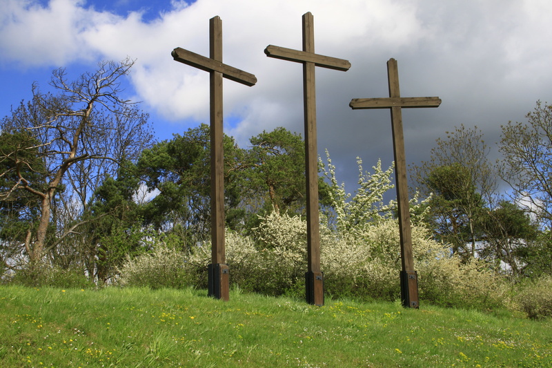 symbol, spirituality, holy scripture, near, cross, cross shape, suffering, christ, three, plant, landscape, land, church, good friday, religious equipment