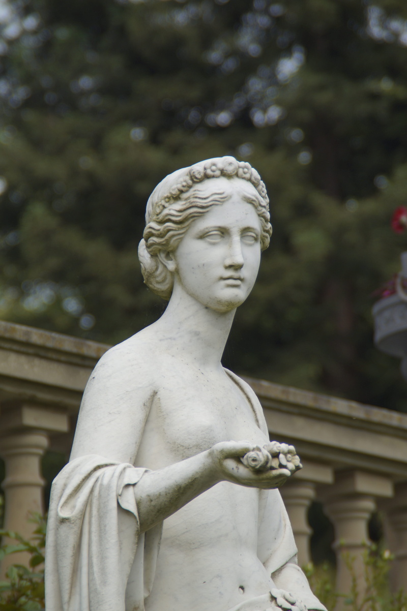 nature, craft, park, no people, outdoors, goddess, male likeness, sculpture, creativity, Woman, cemetery, spirituality, white, flowers, representation