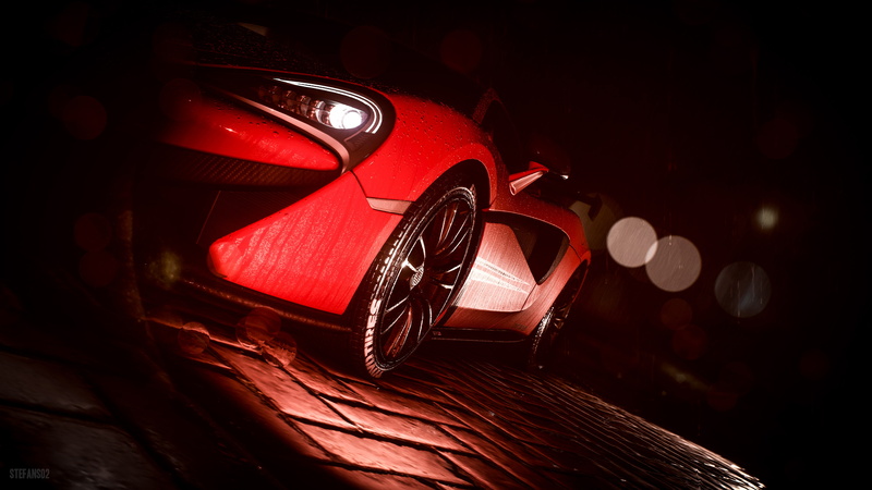 Need for Speed, McLaren 570S, car, photography, selective, red, focus, 4K, 4K, stock