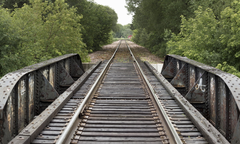 topaz, bridge, near, nature, steel, railroad Track, in the Woods, Tracks, path, rivets, train, 2K, rust, transportation, railroad bridge, trees, photo