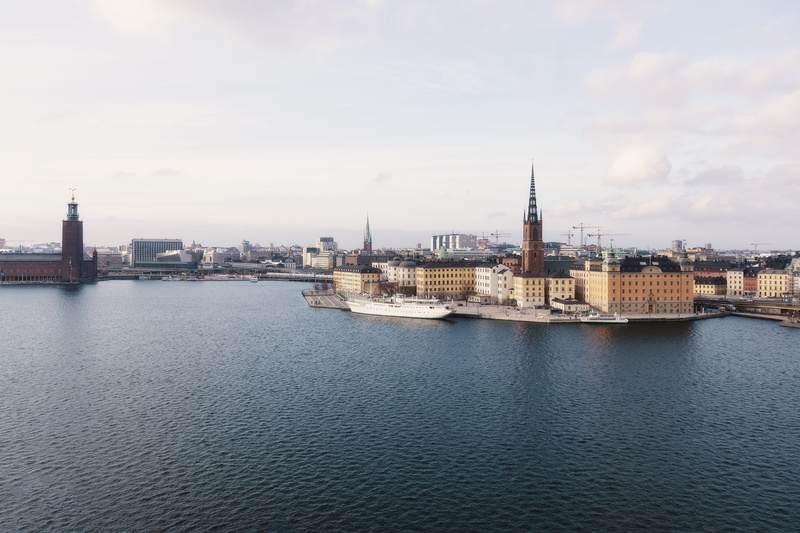 architecture, sweden, urban, cityscape, tower, kungsholmen, river, outdoors, spire, tourism, stad, sverige, travel destinations, stockholm, riddarholmen
