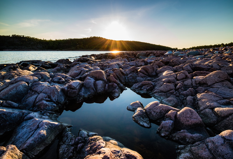 Canon EOS M3, body of water, Coast, Outdoor, Beach, STM, 5K, rock - Object, Rocks, scenics, M 11, Sun set, Sweden, Cliff, body, Landscape, sky, water