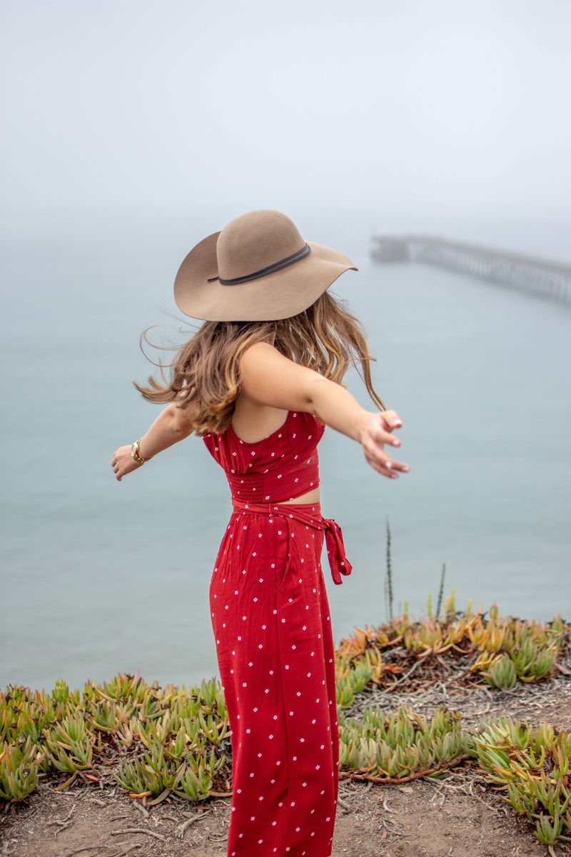 hairstyle, standing, watch, michael kor, young women, girls, polka dot, hat, fashion, clothing, bright, real people, pier, outfit, nature, woman, leisure activity