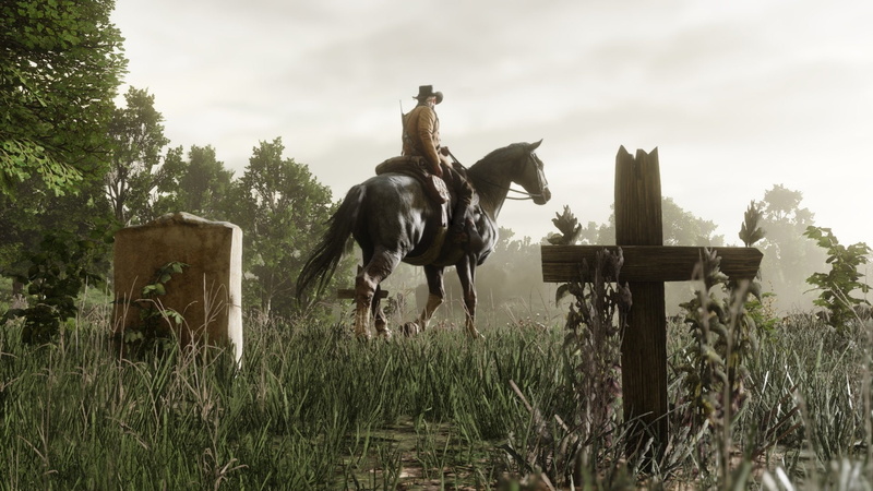 Red Dead Redemption 2, Red Dead Redemption, Cemetery, 1080P, Western, Cowboy, Horse, Red Dead