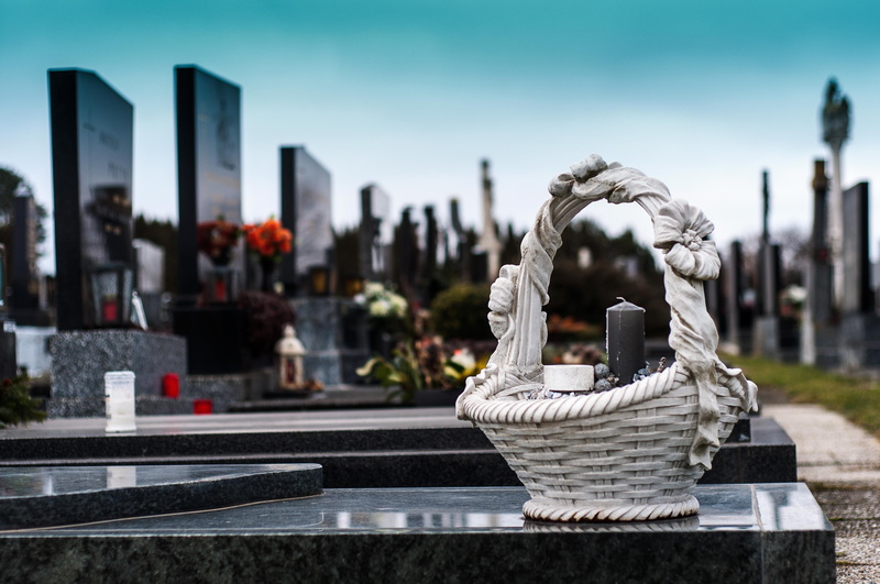 creativity, vault, sky, basket, city, cemetery, focus on foreground, black, grave figures, mourning, tombstone, representation, white, statue, grave, solid