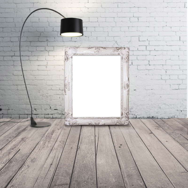 white brick wall, empty, brick wall, built structure, frame, portrait, architecture, wood floor, electric lamp, indoors, no people, wood - material, day