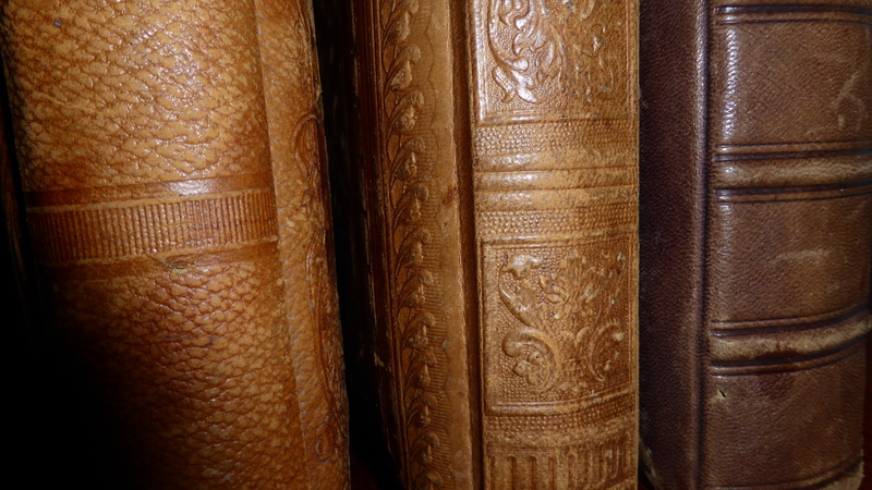 book, leather covers, spine, brown, old, backgrounds, wood - material, indoors, 4K, side by side, publication, red, antiquarian, full frame, no people