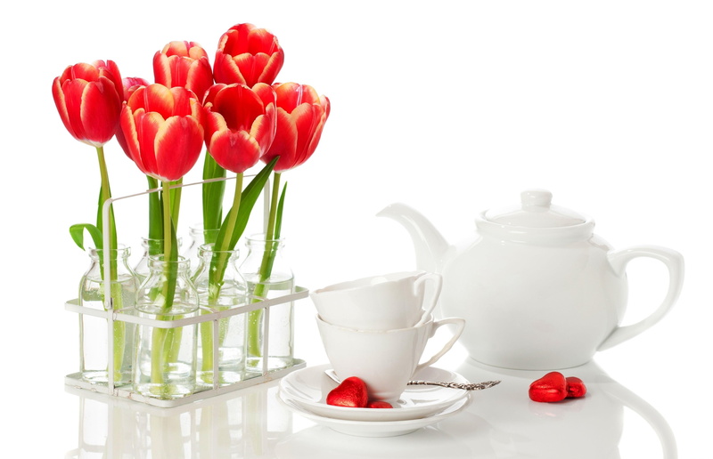 nature, crockery, ceramic, group of Objects, tea set, close-up, isolated, no People, 4K, yellow, vase, teapot, freshness, springtime, white Background