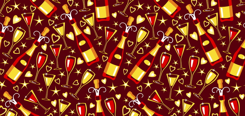 hearts, glasses, stars, holiday, bottle, champagne, texture, 4K, glass, Burgundy, vector