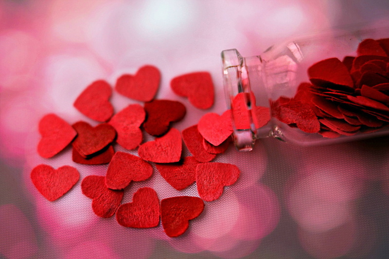 bottle, decor, 1080P, hearts