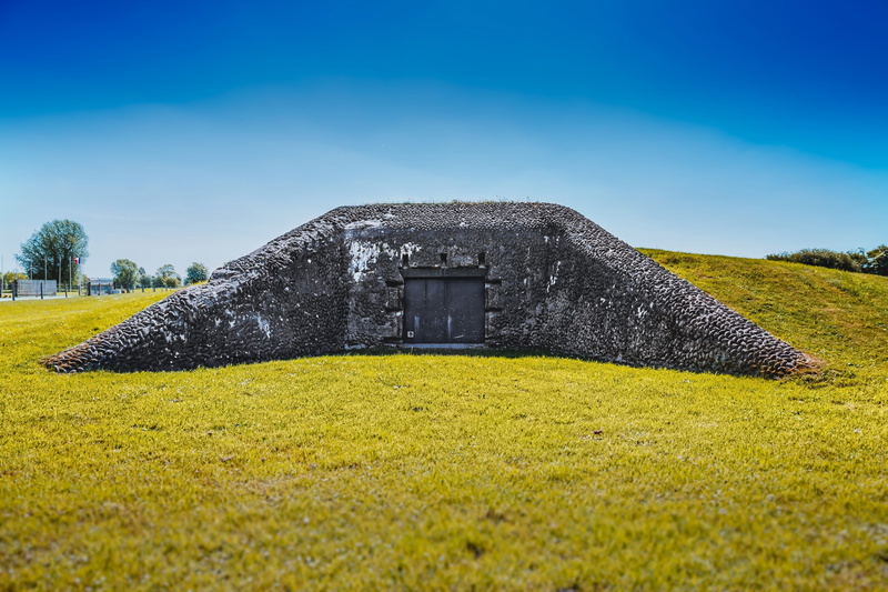 black, 5K, plant, cannon, german, tree, land, clear sky, sky, artillery, beauty in nature, 1944, battery, france, nature, military, surrounded, daytime