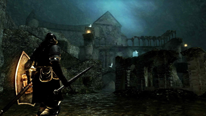 londo, new londo ruins, knight armor, ghosts, dark, video games, 2K, knight, spirits, castle, ruins, souls, bastion, new