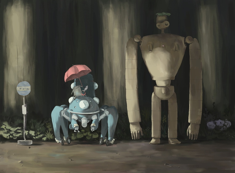 Ghost in the Shell, 1080P, crossover, Castle in the Sky, Totoro