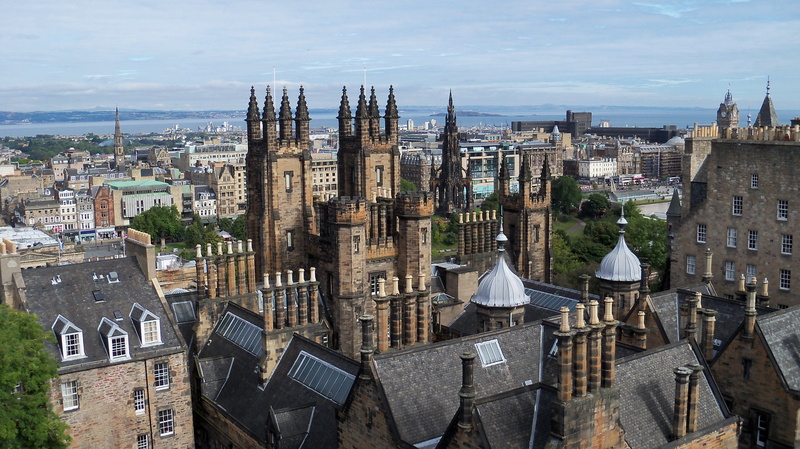 architecture, crowded, religion, edinburgh, view, cloudy, day, 2K, city, roof, place of worship, scotland, ghosts, belief, aerial, residential district