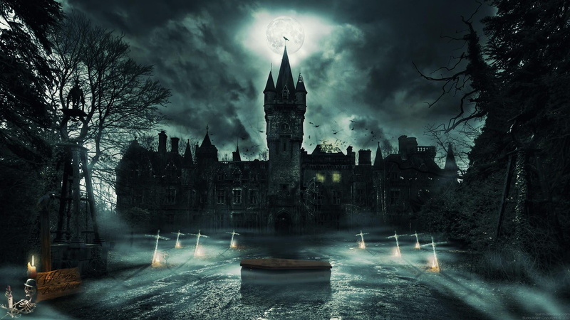 architecture, ghost, dark, 1080P, nature, tree, motion, long exposure, tower, fantasy, night, fear, building, horror, castle, religion, dusk, plant, blurred motion