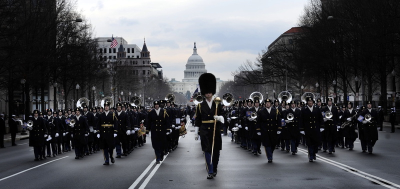 history, real people, belief, military, presidential inaugural parade, building exterior, army, rehearsal, built structure, outdoors, 1080P, street, building