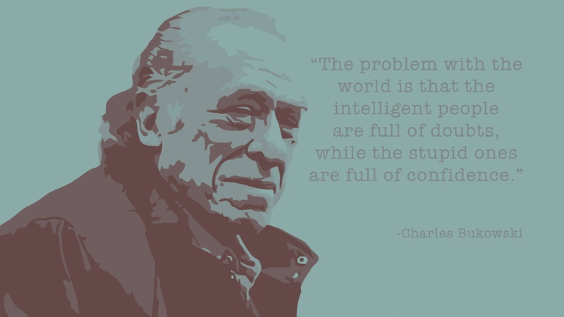 headshot, one person, text, young adult, portrait, men, Charles Bukowski, mid adult, males, technology, real people, communication, human face, quote, western script