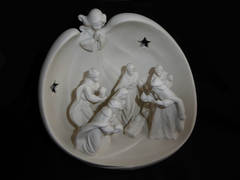 craft, holy family, still life, jesus, christian, angel, studio shot, manger, black background, sculpture, animal wildlife, art and craft, christmas, cut out