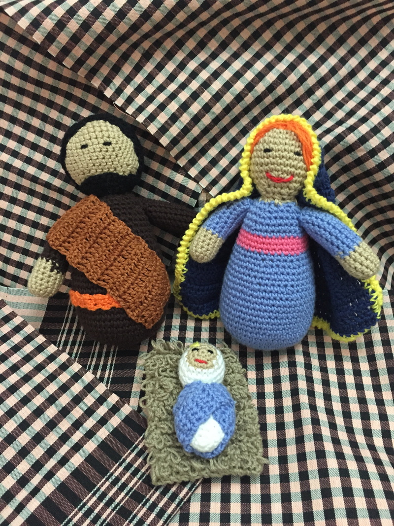 representation, animal representation, stuffed toy, christmas, knitted, christ, maria, christmas crib figures, 2K, jose, knit hat, wool, wedge, warm clothing