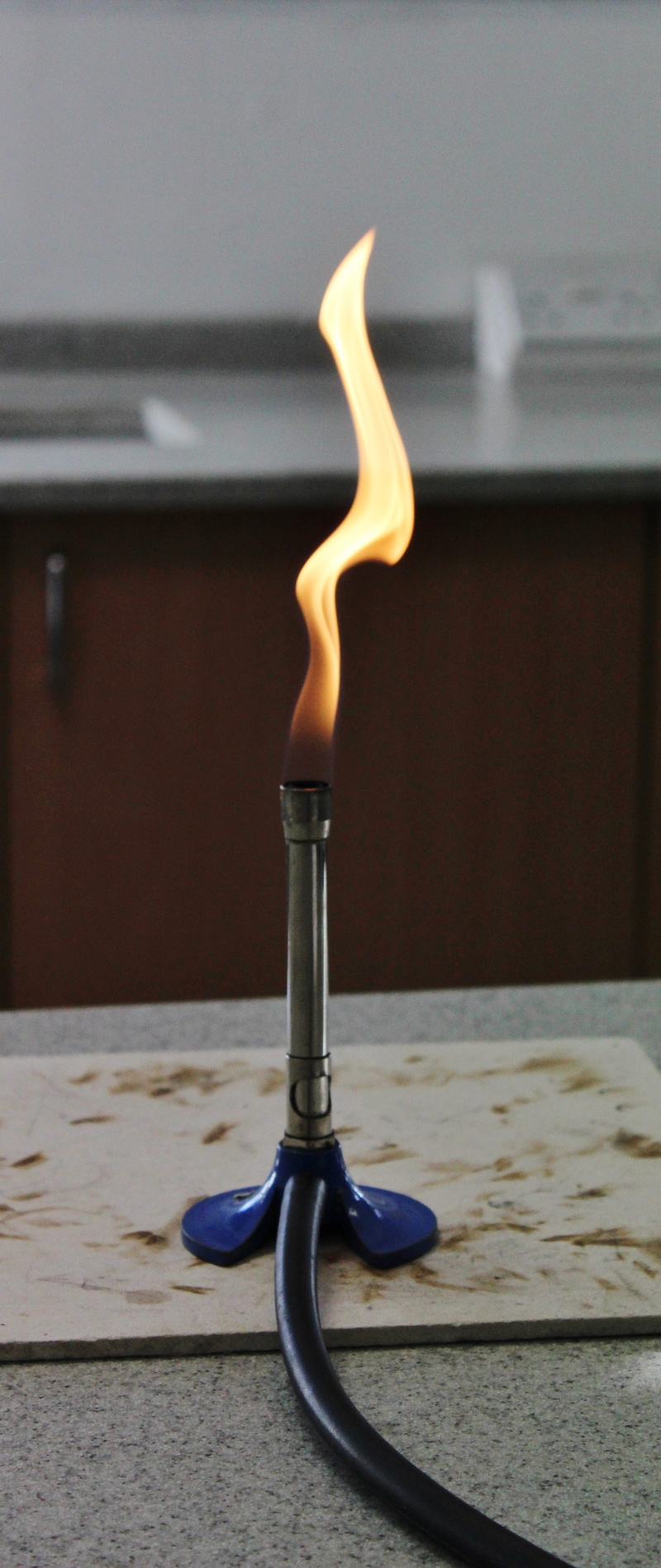 single object, close-up, heat - temperature, heat, nature, burning, flame, science, burner, table, chemistry, focus on foreground, 4K, wood - material