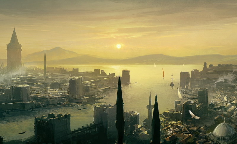assassin’s creed concept art, assassins creed revelations concept art, travel destinations, architecture, sun, assassin’s creed revelations, Games, skyscraper
