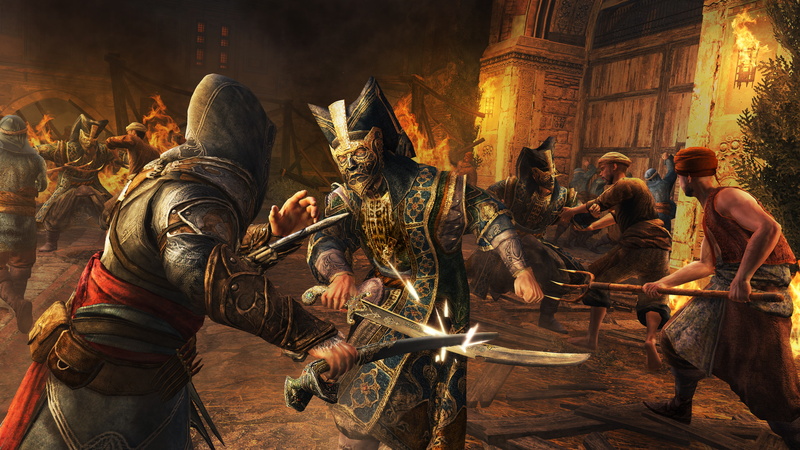 the protagonist of the Renaissance (15-16 CC.), revelations, building exterior, illustration, built structure, fighting, ninja, blade, the past, city, 4K