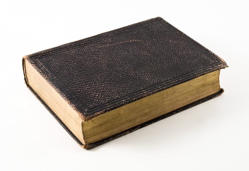 white background, leather, old, hardcover book, antique, publication, read, literature, 2K, simplicity, no people, black color, book, studio shot, wisdom