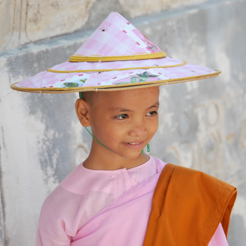 cute, day, lifestyles, myanmar, headshot, women, innocence, childhood, casual clothing, hat, girl, leisure activity, novice, child, nunnery, 2K, clothing