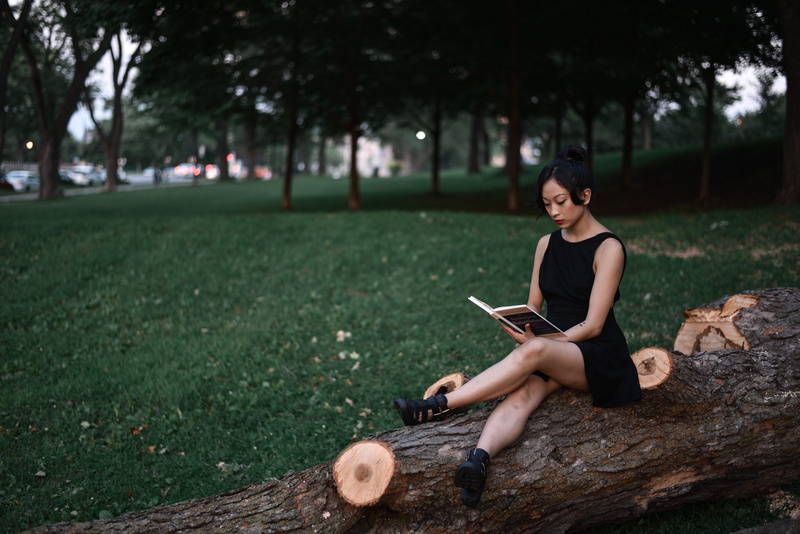 asian, young women, child, brown, only women, wireless technology, real people, nature, park - Man Made Space, wearing, young Adult, beautiful woman, people