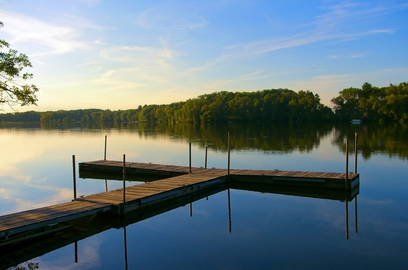 non-urban scene, beauty in nature, reflection lake, iowa, sunset, nautical vessel, lake, plant, waterfront, scenics - nature, tranquility, reflection, blue