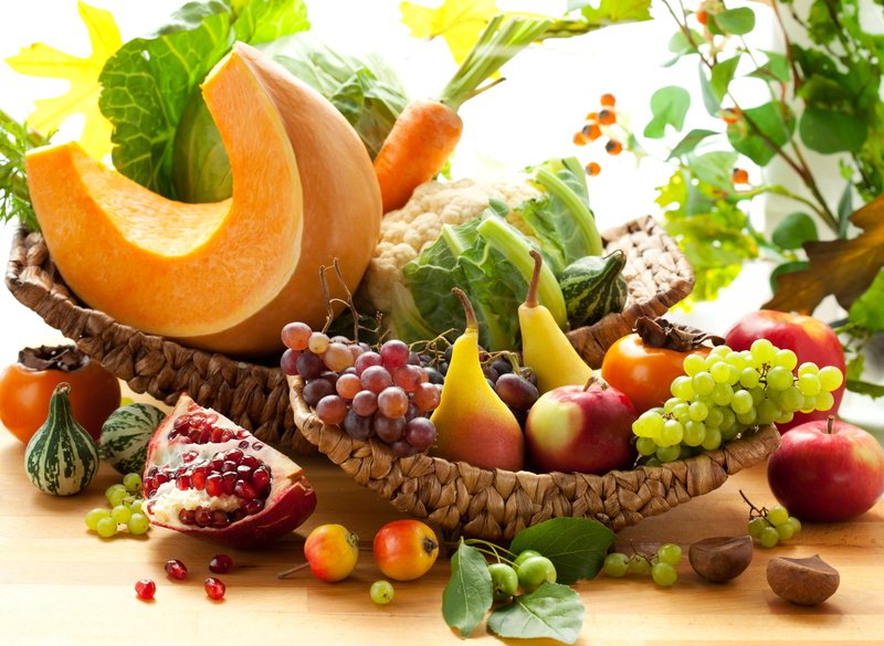 garnet, 4K, autumn, fruit, pumpkin, vegetables, cabbage, grapes, persimmon, carrots, apples, pear
