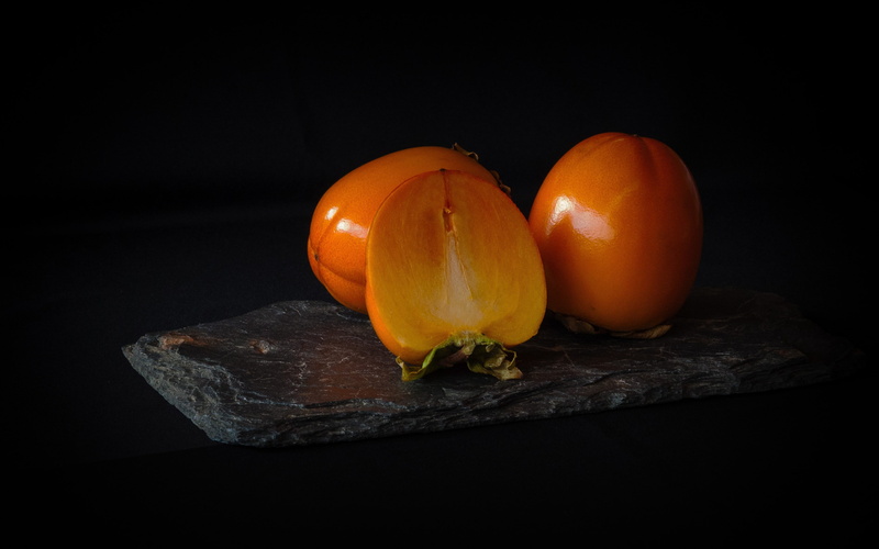 slice, ripe, Download 3840x2400 persimmon, 4K, persimmon, fruit backgrounds