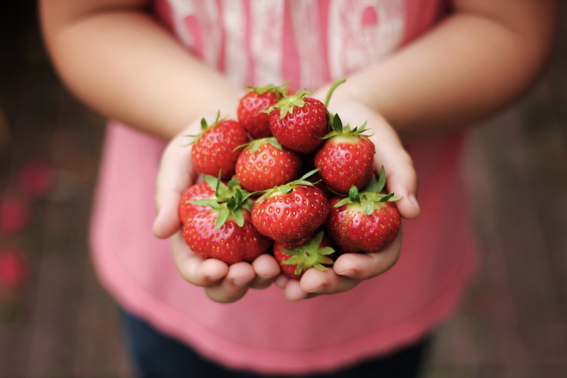person, fruit, berry fruit, wellbeing, food, offspring, produce, persimmon, food and drink, creme, childhood, front view, holds, focus on foreground, hand