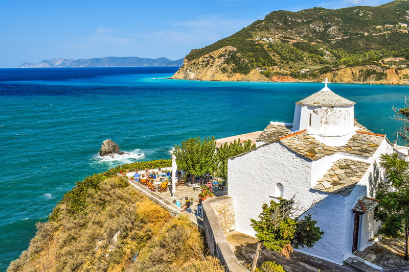 land, mountain, building exterior, travel, rock - object, greek, solid, skopelos, town, island, greece, sporades, no people, nature, tourism, rock, 5K