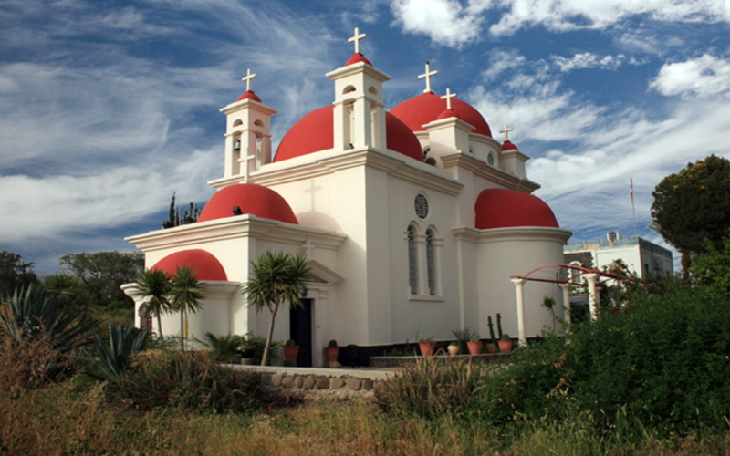 greek, lake, 2K, capernaum, israel, church, orthodox, kinneret, apostles, seven