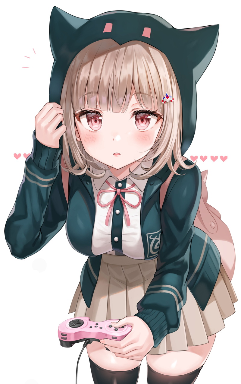controller, vertical, Nanami Chiaki, anime girls, Danganronpa, 4K, anime