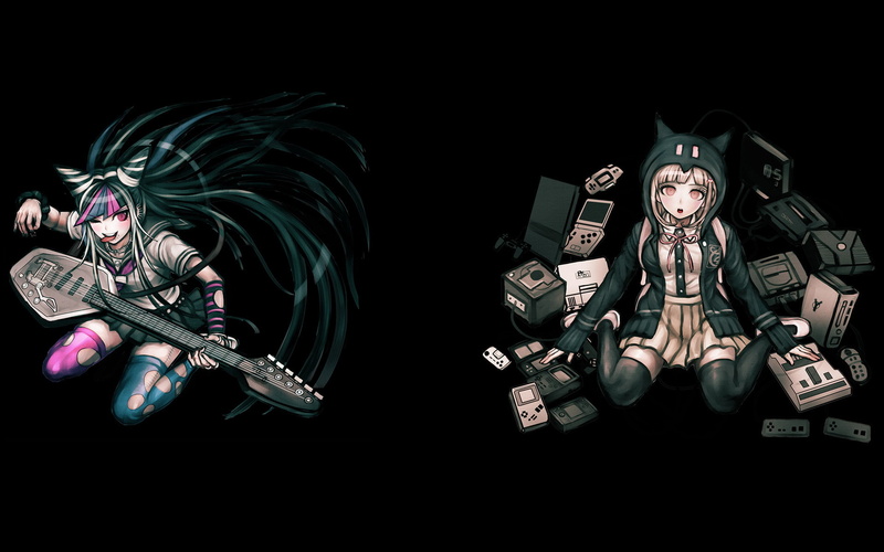 games art, Danganronpa 2, 1080P, Ibuki Mioda, Nanami Chiaki, anime