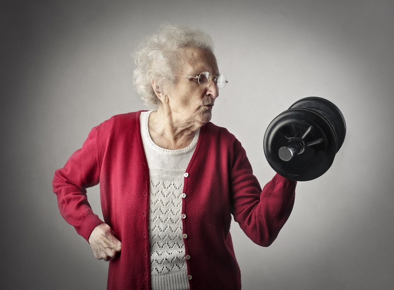 grandmother, dumbbells, workout, old woman, 4K, fitness