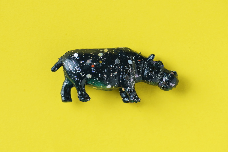 shine, no people, cut out, safari, hippo, single object, still life, toy, funny, wall - building feature, 4K, black, colored background, yellow background