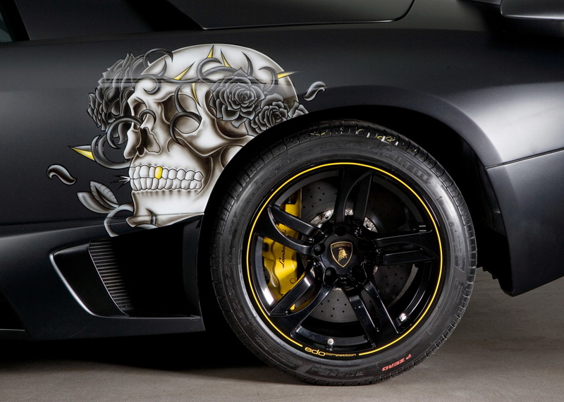 Murcielago, murciélago, LP710-2, Black, wheel, Edo Competition, 2K, skull, 2009, Lamborghini, Christian Audigier, disk