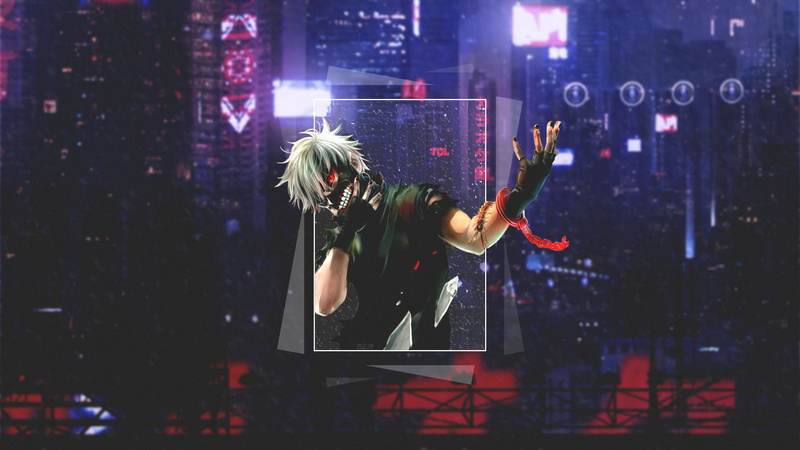 4K, Tokyo, anime boys, anime, red, night, Tokyo Ghoul, Kaneki Ken, Blood moon, dark