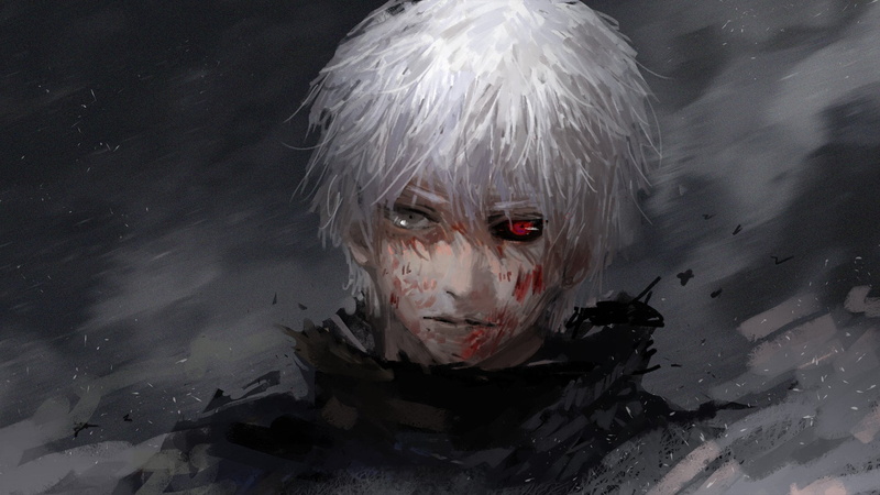 Ken Kaneki, evil, high angle view, close-up, headshot, horror, women, character, indoors, Tokyo Ghoul, nature, fear, young adult, human Face, one Person