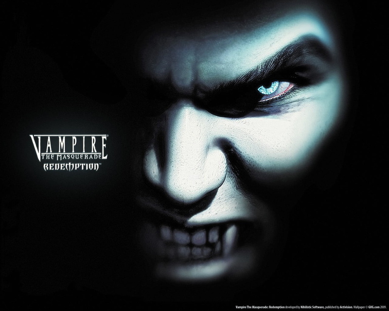 Vampire: The Masquerade, adult, indoors, black background, women, human body part, close-up, looking at camera, human face, redemption, real people, masquerade