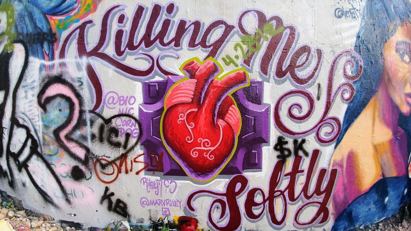 artwork, day, art and craft, style, austin, urban, multi colored, culture, creativity, vandalism, text, message, outdoor, atx, red, non-western script