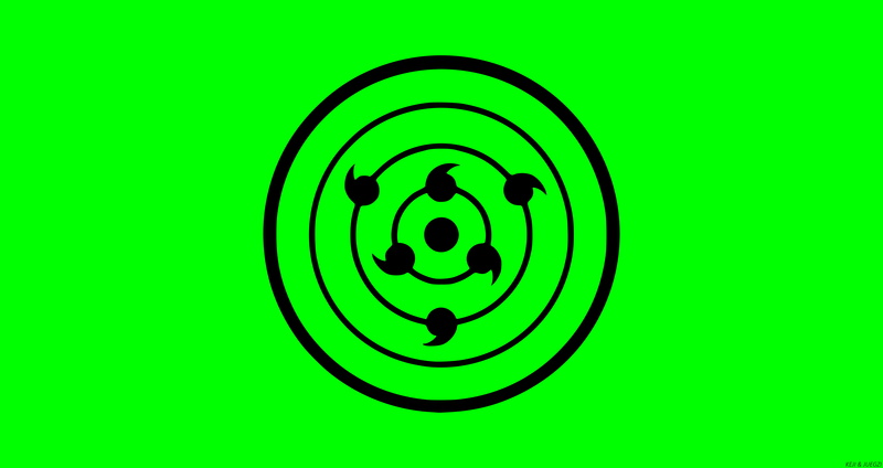 8K, Anime, Minimalist, Green, Rinnegan (Naruto), Naruto